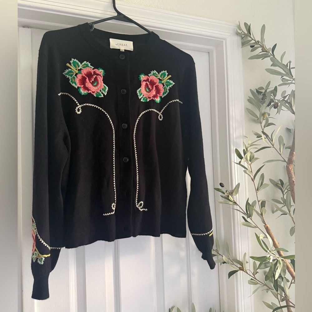 The GREAT. Heirloom western rose cardigan A - Picture 3 of 5